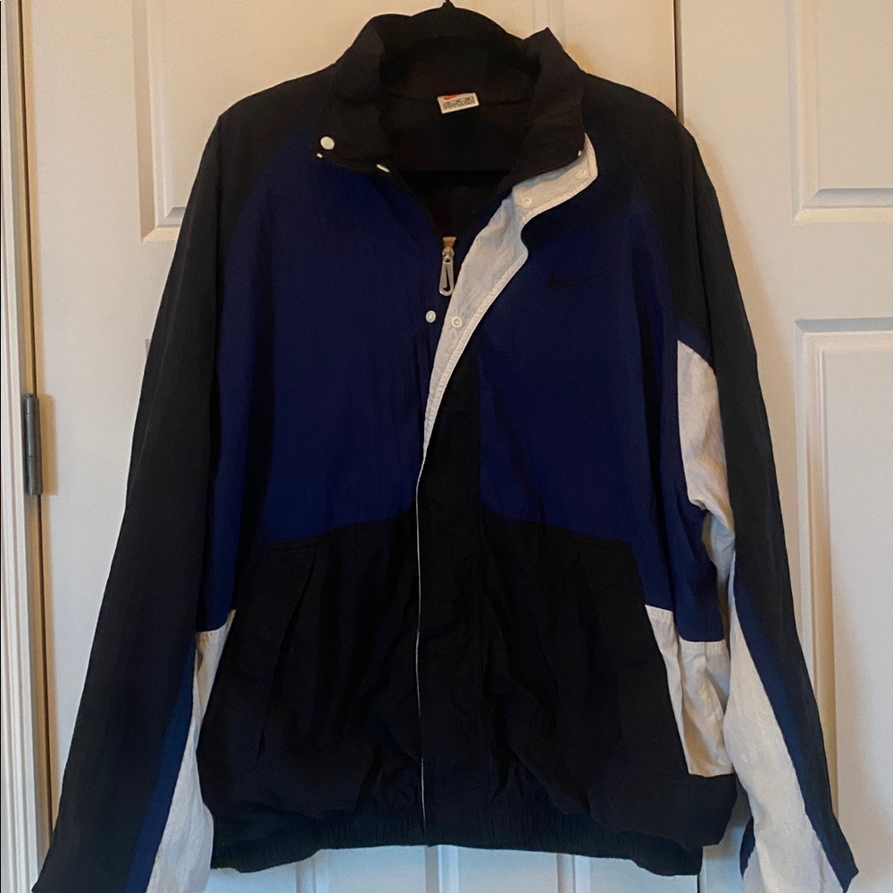 Nike Men's Black, Blue, and White Windbreaker